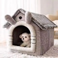 Miniatyrbild 1 av 4: Inomhus hundhus, hopfällbar hundhus kennel sängmatta med kudde Grey 45*40*45