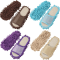 Miniatyrbillede 2 af 4: Unisex Slippers Gulvmopper Mænd og Kvinder Husholdningssko Støvfjernende Slippers beige Men L