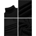 Miniatyrbillede 5 af 6: Mænds Høj Hals Langærmet Varmt Strikket Top Black M