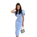 Miniatyrbild 4 av 8: Damernas Temperament Pendlar Slit Wrap Hip Mid-Length Kjol Blue M