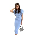 Miniatyrbilde 4 av 8: Dame Temperament Pendler Split Wrap Hip Mid-Length Skjørt Blue M