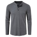 Pikkukuva 1 / 7: Miesten Yksivärinen Pitkähihainen Napitettava Pusero Dark gray XL
