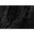 Miniatyrbild 4 av 7: Dam Tulle Maxi-kjol A-linje Rynkad Mesh Hög Midja Underkjol Black XL