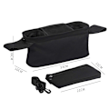 Miniatyrbilde 2 av 7: Universal Stroller Organizer med Isolerte Koppbærere og Avtakbar Telefonveske black