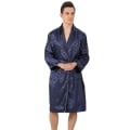 Miniatyrbilde 2 av 5: Menn's silke-lignende morgenkåpe i to deler med lange ermer Navy 3XL