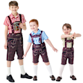 Pikkukuva 1 / 9: Lasten Oktoberfest-asu Poikien Baijerilaiset Lederhosen-asu Red M