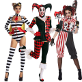 Miniatyrbild 3 av 3: Halloween Evil Jester Clown Vuxna kostym black M
