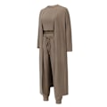 Pikkukuva 5 / 7: Naisten Yksivärinen Neuleinen Slim Fit Urheilullinen 3-osainen Setti Khaki M