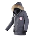 Miniatyrbild 2 av 9: HERR Tjock Vinterjacka, Varm Parka med Huva Gray 4XL