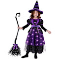Pikkukuva 1 / 7: Halloween-noitaasu, lasten valaistu noitamekko 100cm