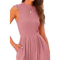 Miniatyrbild 5 av 6: Sommarjumpsuit för kvinnor, elegant och avslappnad, endelskläder, ärmlös pink XXL