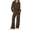 Miniatyrbild 1 av 7: Dam 2-delad träningsdräkt Set, Rymlig Loungewear, Spårningsdräkt Brown S