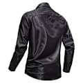 Miniatyrbilde 3 av 4: Menn's Glossy Lomme Langærmet Lapel Trykket Skjorte Black M