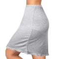 Miniatyrbillede 1 af 4: Dame Halv Slip Blød Satin Spids Underkjole Kort Silke Talje Slip Petticoat grey L
