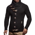 Miniatyrbilde 1 av 7: Heklet genser med høy hals for menn - Vintercardigan 2XL
