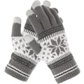 Miniatyrbillede 9 af 10: 1 Par Touchscreen Handsker Vinter Snefnug Print Tykke Strikket Handsker Grey