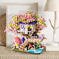 Miniatyrbillede 4 af 5: Kirsebærblomst Træ Blomsterhus Mikro Byggeklodser Sæt Style 3