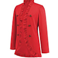 Miniatyrbilde 7 av 8: Kvinners Ruffled Lapel Knappelukking Jakke Red L
