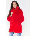 Pikkukuva 5 / 9: Naisten Talvi Lämmin Reversin Tekoturkis Sisävuorella & Napit Takit Red 2XL