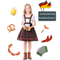 Pikkukuva 7 / 10: Tyttöjen 2-osainen Baijerilainen Oktoberfest-asu Saksalaisten Dirndl-mekkojen kanssa M