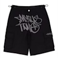 Miniatyrbillede 3 af 5: Mænds Trænings Shorts med Bogstavgrafisk Snøre og Lommer Black  Red M
