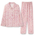 Miniatyrbild 1 av 9: Mjukt Silke Långärmad Dam Plaid Skjorta Pyjamas Leopard 2XL