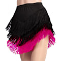 Miniatyrbillede 1 af 2: Kvinders Tassel Latin Danseskørt, Salsa Tango Rumba Dancewear Black Pink S