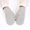 Miniatyrbilde 1 av 4: Vinterhansker for kvinner, strikkede tykke hansker Light Grey