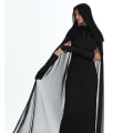 Miniatyrbillede 6 af 7: Vampyrheks Kostume til Kvinder med Mesh-Kappe S