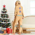 Miniatyrbilde 2 av 7: Unisex Julenisse Pepperkake Onesie Kostymer Endelt Pyjamas Soveklær for Voksne L