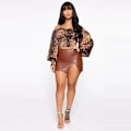 Miniatyrbild 4 av 8: Basic, hög midja, konstläder Bodycon Mini Pencil Kjol för kvinnor brown L