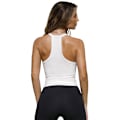 Miniatyrbilde 3 av 5: V-hals Racerback Tanktopp for Kvinner, Ribbet Lang Tanktopp White XS