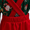 Miniatyrbild 5 av 8: Jultomte-tryckad skjorta + byxdress-set för pojkar 120cm