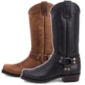 Miniatyrbild 4 av 8: Harrnesskängor för män, fyrkantig tå, casual, mid-calf Brown 8