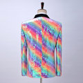 Miniatyrbillede 4 af 10: Herre Mode Shawl Revers Pailletter Blazer M
