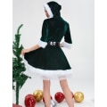 Miniatyrbild 8 av 8: Julklänning för kvinnor med V-ringning och kjolstöd Green M
