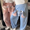 Pikkukuva 8 / 10: Hauskat Elefantti-Pyjamahousut, Söpöt Kolmiulotteiset Pari-Pyjamahousut Pink M