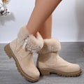 Miniatyrbillede 1 af 7: Vinter Non Slip Tykke Plys Damestøvler Beige 41