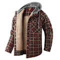 Miniatyrbillede 1 af 10: Mænds Flanneljakke Løstsiddende Plaid Sherpaforet Flannelskjorte Trykknapper Varme Vinterjakker Lommer Coffee M