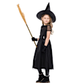 Miniatyrbilde 3 av 7: Svart Heks Kostyme for Jenter Halloween Kostymefest M