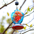 Miniatyrbillede 2 af 5: Kolibri Foderautomater til Udendørs Ophængning, Blæst Glas Kolibri Foderautomat BLUE