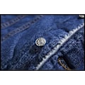 Miniatyrbillede 8 af 10: Mænds Lapel Sherpa Fleeceforet Tyk Denim Jean Trucker Jakke Frakker Dark Blue M