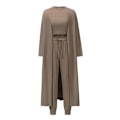 Pikkukuva 4 / 7: Naisten Yksivärinen Neuleinen Slim Fit Urheilullinen 3-osainen Setti Khaki M
