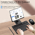 Pikkukuva 3 / 8: Samsung Galaxy Z Fold 6 5 4 -teline ja näppäimistöhiiri, kannettava mini Bluetooth-näppäimistö Grey
