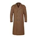 Miniatyrbild 3 av 8: Oversized Trenchcoat för män i lång modell med hackkrage och fuskullsblandning Brown 2XL