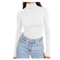 Miniatyrbild 1 av 2: Dam Basic Slim Fitted Långärmad Pullover Toppar white M