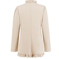 Miniatyrbilde 7 av 8: Kvinners Ruffled Lapel Knappelukking Jakke Apricot L
