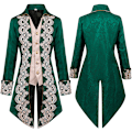 Pikkukuva 1 / 7: Miesten keskiaikainen steampunk-takki Victorian kirjallisuus retro gootti pukukoodi Green 2XL