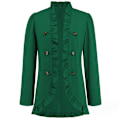 Miniatyrbilde 1 av 8: Kvinners Ruffled Lapel Knappelukking Jakke Green M