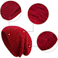 Miniatyrbillede 5 af 5: Varme, tykke, bløde kabelstrikkede damer beanies Red